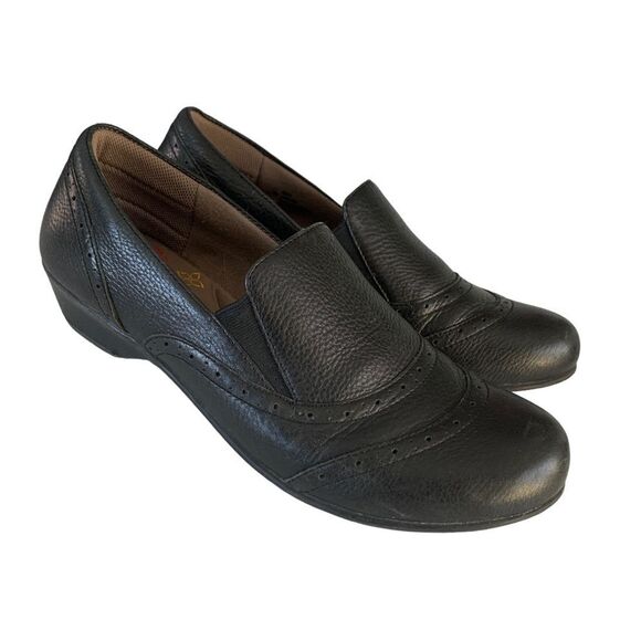 Comfortiva 8 Black Leather Slip on shoes- Women’s Pillowtop Memory Foam comfort - Picture 7 of 10